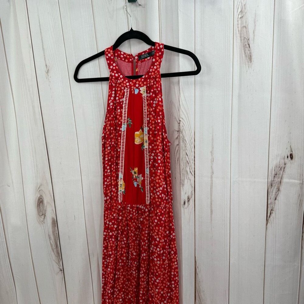 Cure Women’s Large Red Floral Maxi Dress